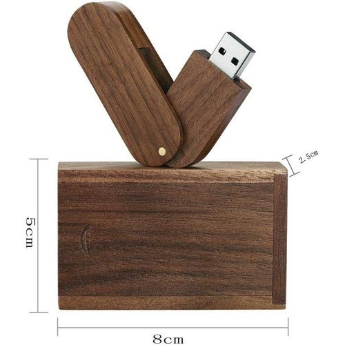 Cl USB,Premium cl USB2.0, 16 Go / 32Go Cles USB Rotation Bois Massif Haute Vitesse Stockage de donnes Memory Stick Pendrive avec Bote.[Z66]