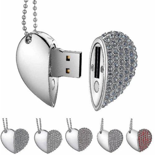 Cl USB, Premium USB 3.0, Diamond Heart Shape 32gb Usb Flash Drive Cl USB tanche Memory Stick Memory Stick Transfert  grande vitesse, Blue-yvan