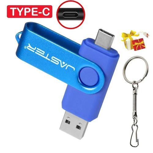 Cl USB TYPE-C, Capacit relle Pen Drive, Cl gratuite JOMemory Stick Creative Business Gift Red U Disk-4 GO-Bleu