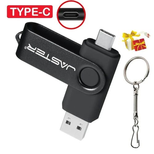 Cl USB TYPE-C, Capacit relle Pen Drive, Cl gratuite JOMemory Stick Creative Business Gift Red U Disk-4 GO-Noir