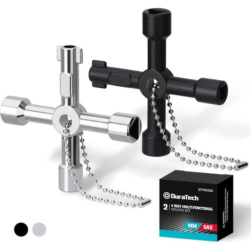 Cl Utilitaire Multifonction,Cl Universelle,4 En 1 Multifonction Croix Cl Pour Radiateurs Gaz lectrique,Botes De Compteur,Robinet,Serrure,2 Pices