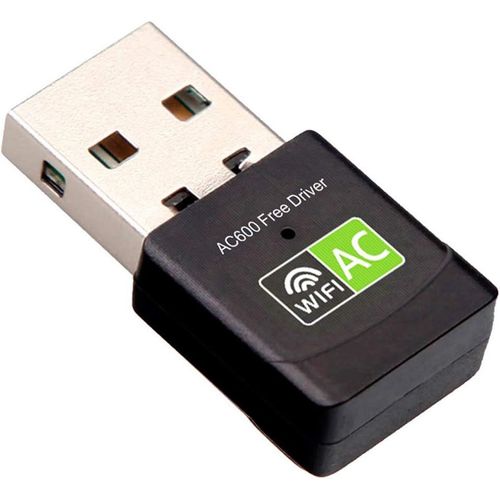 Cl WiFi USB Antenne Adaptateur - Mini Cl WiFi Puissante Rcepteur AC 600Mbps Dual Band 2.4G 5GHz, Cl WiFi pour PC de bureau, ordinateur portable, Realtek supporte Windows sans Driver (Dri.[F240]