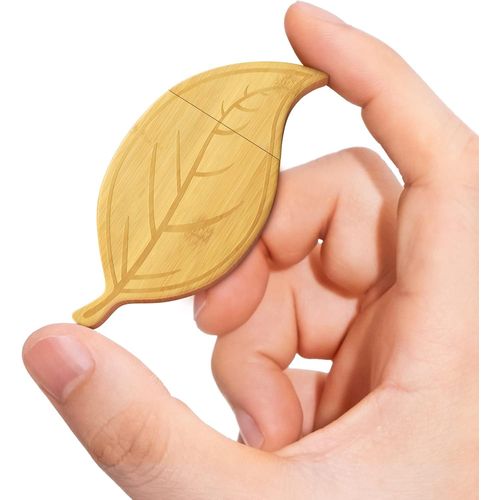 Clef USB 128Go Cle USB 2.0 Pendrive Forme du Feuille 128 Go Cl USB avec Bote en Bois Mmoire Flash USB pour tudiant / Prof by