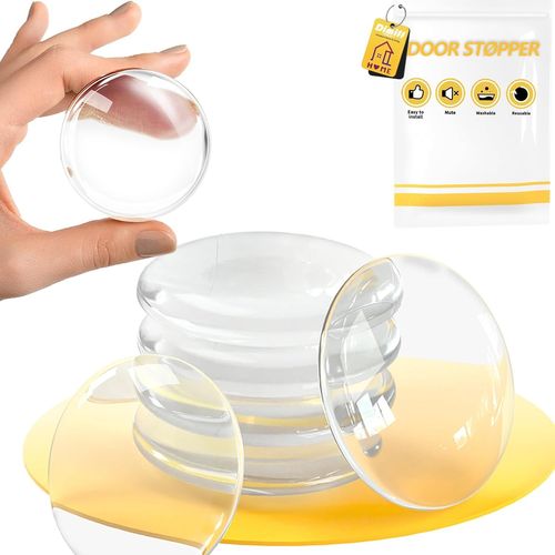 Clicksell-Arret De Porte Bloc Porte, Stop Porte, Bloc Porte Sol, Bloque Porte Sol, Butee De Porte Adhesive, Protection Poignee Porte,Tampon Porte, Protection Porte  40mm |Rond-6pcs