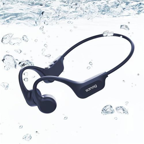 CLICKSELL-B60Pro Max Casque Conduction Osseuse Bluetooth 5.3, Ecouteur Natation, Mmoire 32 Go Intgre, Ipx8 Waterproof And Sweatproof couteur Adapt  La Course  Natation, Cyclisme-Bleu