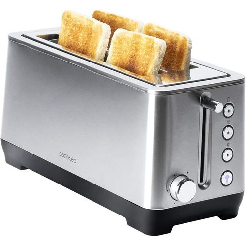 CLICKSELL-Bigtoast Extra Double Grille-Pain 2 Fentes Extra Larges. 1600 W, 6 Niveaux De Puissance, 4 Fonctions Prconfigures (Rchauffage, Dconglation, Bagel, Cancel)