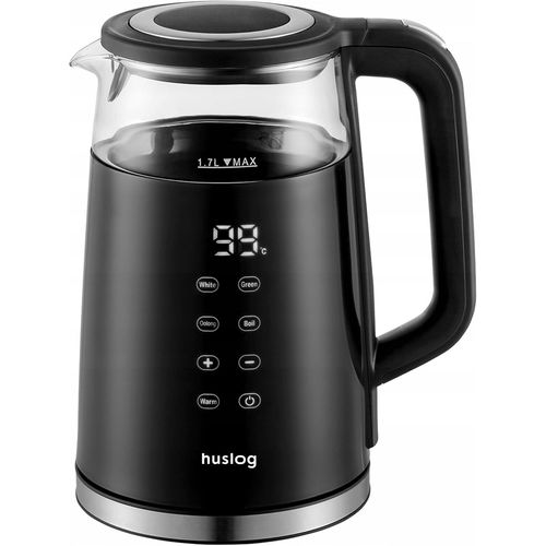 CLICKSELL-Bouilloire lectrique 1,7L Avec cran Tactile, 2200W, Verre Et Inox, 4 Programmes, Temprature Rglable 40100C, Fonction Maintien Au Chaud, Filtre Anticalcaire, Base 360, Noir