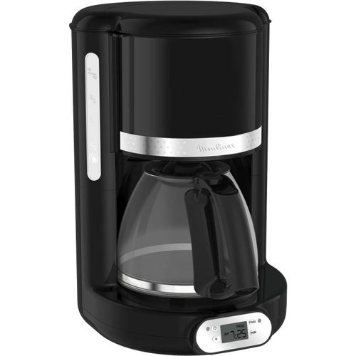 CLICKSELL-Cafetire Filtre Programmable 24H, Design Noir Vintage, Capacit 1,25 L, 10  15 Tasses, Porte-Filtre Pivotant, Maintien Au Chaud 30 Min, Verseuse Verre, Soleil Fg380B10