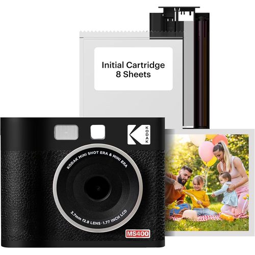 CLICKSELL-Cam Mini Shot 4 Era - Appareil Photo Numrique Instantan & Imprimante Photo, Noir 4X4 (Appareil Photo + Papier Photo One-Touch)