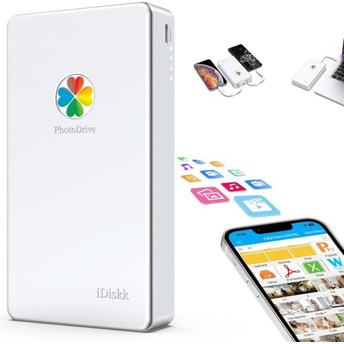 CLICKSELL-Disque Dur Externe Lightning 3 En 1 Certifi Mfi 1 To Pour Iphone Avec 3 Cbles Intgrs, Disque Dur Portable Usb-C Pour Les Derniers Iphone/Ipad/Mac/Pc Et Tlphones Mobiles Usb-C