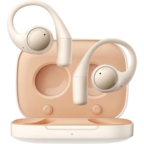 CLICKSELL-Earbuds Open, Ai Live Translation, 22 Ore couter Bluetooth, Oreillette Bluetooth 5.2 Avec 3 Microphone, Ip54, Casque Bluetooth  Annulation Active Du Bruit, Or