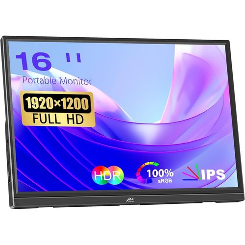 CLICKSELL-Ecran Portable 16 Pouces Moniteur Portable Fhd 1920X1200P Ips cran Hdr 100% Srgb Jeu cran Externe Avec Hdmi Type C Pour Mac/Pc/Tlphone/Ordinateur Portable/Xbox/Switch Ps3/4/Raspberry Pi