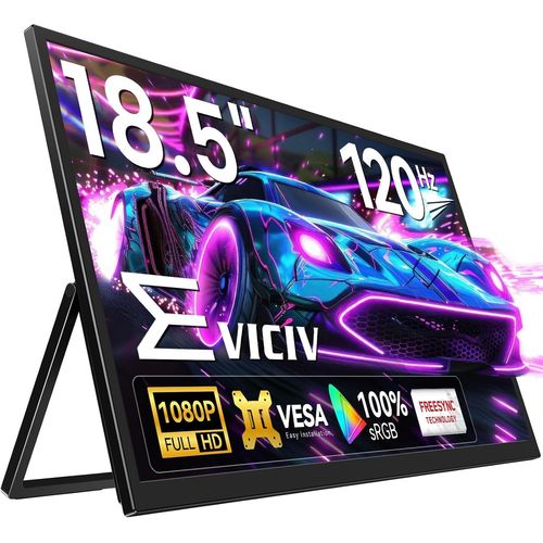 CLICKSELL-cran Portable 18,5 Pouces 120Hz Avec Vesa & Bquille, 100% Srgb 1920  1080 Fhd Freesync Ips Grand Jeux Moniteur D'Ordinateur Avec Usb C Mini Hdmi Pour Laptop Pc Xbo P-S4/5
