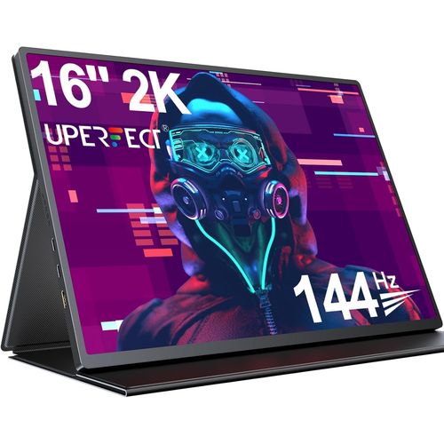 CLICKSELL-Ecran Portable 2K 144Hz, Moniteur Mobile 16 Pouces Avec cran Ips 2560 * 1600 16:10 1200:1 Rapport De Contraste lev Mini Hdmi Usb C Pour Pc Laptop Xbo Switch Ps4/5, Compatible Vesa