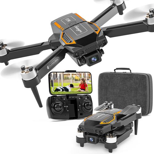 Clicksell-F198 Drone Avec Camra 720p Hd, Objectif Ajustable  90, Drone Fpv Pliable Pour Adultes Dbutants, 3d Flip, Auto Hold, Optical Flow Positioning, Waypoint Flight, Valise De Transport