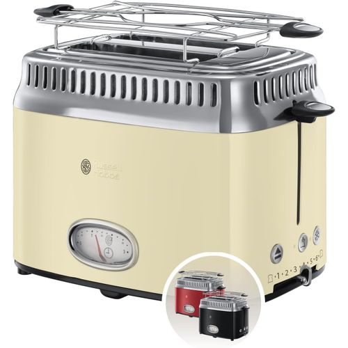 CLICKSELL-Grille Pain [Design Vintage Premium] Retro Crme (2 Tranches, 6 Niveaux De Brunnissage Rapide, Fonction Annulation, Dconglation & Rchauffage Viennoiserie, 1300W) Toaster 21682-56