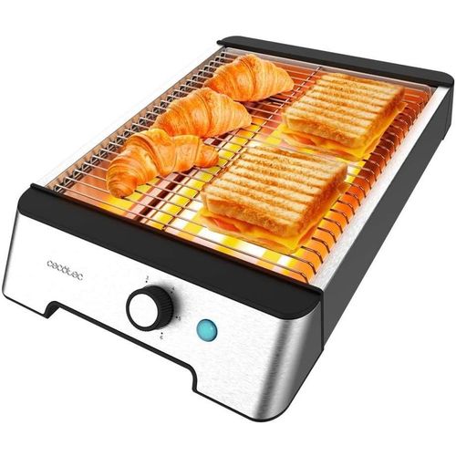 CLICKSELL-Grille-Pain Plat Horizontal Niceslice-Bread Toaster En Acier Inoxydable  3 Rsistances, 1000W, Tous Les Pains Et Petits Pains, Rsistances  Quartz, 6 Niveaux De Grillage