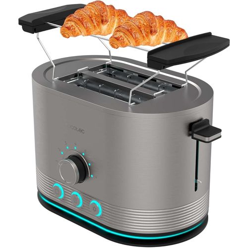 CLICKSELL-Grille-Pain Vertical Shine&Toast Double. Double Fente De 3,8 Cm De Large, 850 W, Capacit 2 Toasts, Anneu Lumineux, 7 Niveaux De Grillage, Fente Longue