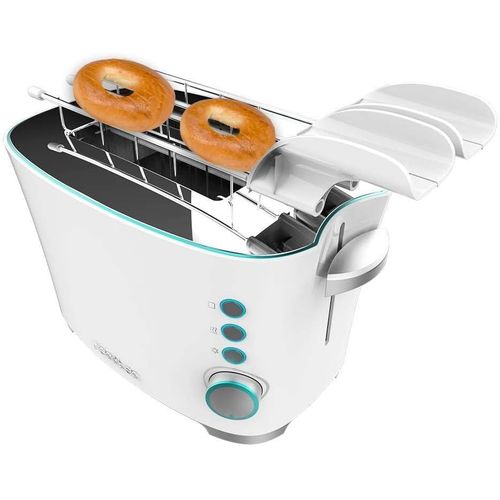 CLICKSELL-Grille-Pain Vertical Toast&Taste Double W, 650 W, Double Fente Large Pour 2 Tartines, Facile  Nettoyer, Arrt Et Popup Automatiques, Pinces D'Extraction Incluses, Bac  Miettes