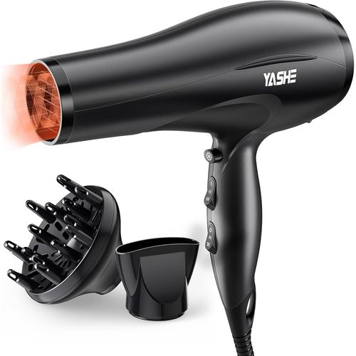 CLICKSELL-Hd-8009Bf Sche Cheveux Professionnel, Seche Cheveux Ionique De Salon De 2400W Avec Diffuseur Et Embout, Schage Rapide Avec 2 Vitesses, 3 Rglages De Chaleur Et Bouton Froid