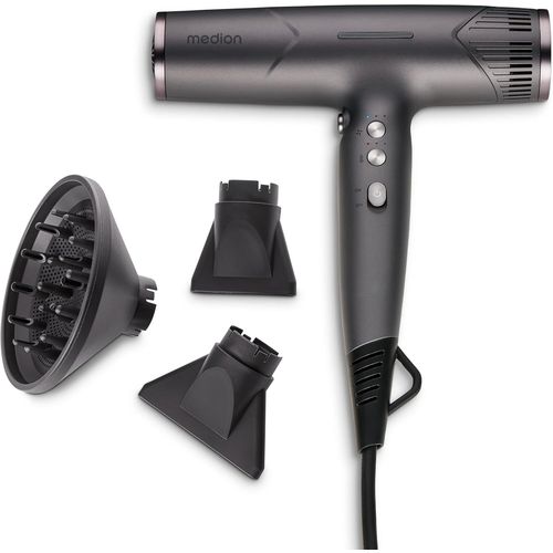 Clicksell-Hd2 Sche-Cheveux (Technologie Ionique, 1 500 Watts, Embouts Polyvalents Diffuseur & Buse De Styling, Moteur Bldc Longue Dure, Fonction Autonettoyante, Long Cordon D'alimentation) Gris