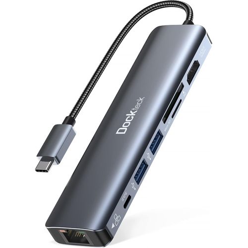CLICKSELL-Hub Usb C Ethernet Hdmi 4K 60Hz, Adaptateur Usb C 7-En-1 Avec Ethernet Hdmi, Lan Rj45, 100W Pd, 2 Usb-3.0, Sd/Microsd, Pour Macbook Pro/Air, Ipad Pro/Air/, Surface Pro 9, Xps 13, Hp, Lenovo