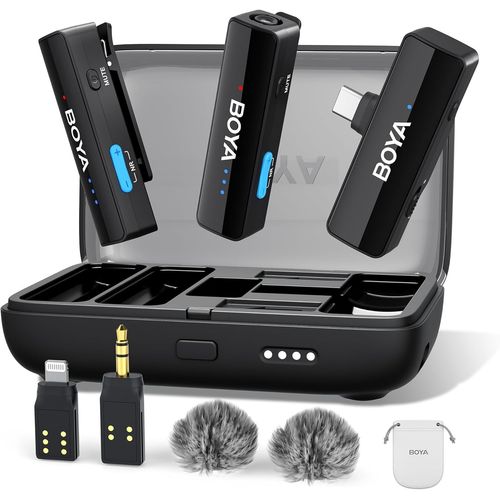 CLICKSELL-Link Mini Micro Cravate Sans Fil, Usb-C Lightning Microphone Iphone/Android/Smartphone/Portable/Pc/Camra, 300M Transmission Pour Podcast Live Stream Tiktok Facebook Vido Vlog