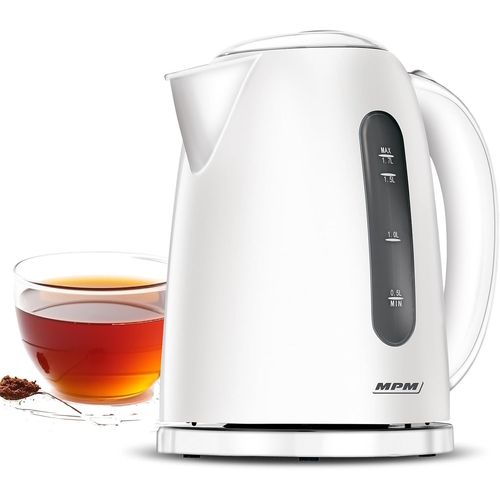 CLICKSELL-Mcz-85 Bouilloire lectrique, Capacit 1,7L, Sans Fil, Sans Bpa, Arrt Automatique, Filtre  Lime 2200W, Blanc, 1.7 Liters
