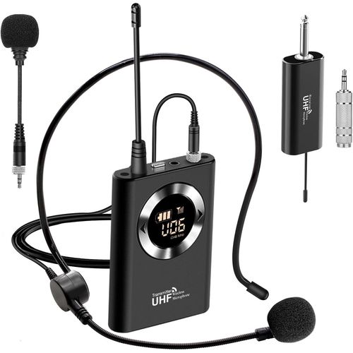 CLICKSELL-Microphone Sans Fil, Systme De Haut-Parleurs Pour Microphones, Micro Portables Professionnels Uhf, Avec Affichage Numrique Led, Adapt  L'Enseignement, Instructeur De Fitness, Guide Tour