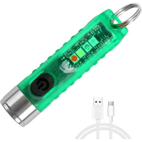 Clicksell-Mini Lampe Torche Led Super Lumineuse 400 Lm Usb-C Led Rechargeable Avec Lumire Uv Rouge Bleue Ip65 tanche 6 Modes Porte-Cls Lampe De Poche Avec Aimant Pour Camping De Nuit