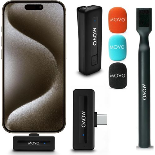 CLICKSELL-Mini Microphone Cravate Sans Fil Uc Ultra Compact Pour Iphone 15 Avec Adaptateur Portatif Wmx-Hm  Micro Cravate Avec Support De Poigne Pour Crateurs De Contenu, Entretiens, Reportages Et