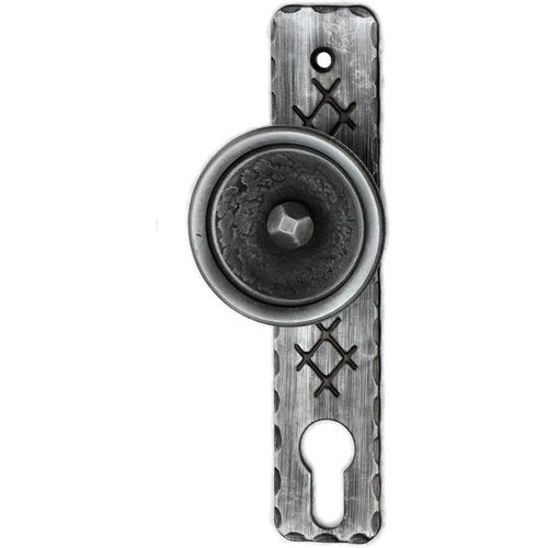 Clicksell-Poigne De Porte, Poussoir  Bouton Pivotant En Fer Forg Avec Plaque Courte, Paire De Boutons De Porte Vintage, Bouton Rotatif Pour Porte De Jardin