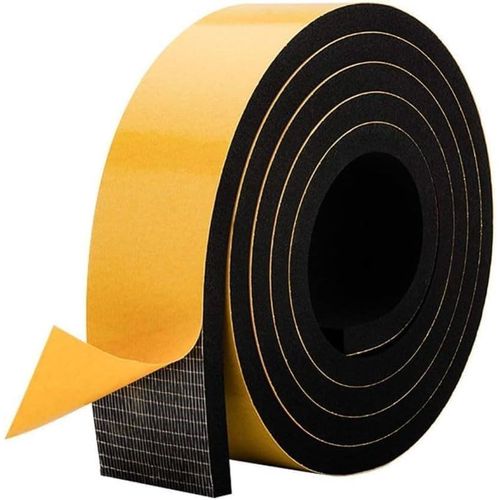 Clicksell-Ruban Mousse Adhsive 50mm Large 10mm paisseur Bandes De Mousse Noprne Rouleau De Caoutchouc Isolation Joint Mousse Porte Anti-Vibration Anti-Collision Isolant Bruit Meuble Protection Vo