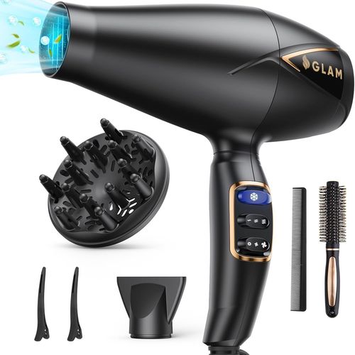 CLICKSELL-Sche-Cheveux, Ionique Sche-Cheveux 2300W Ac Motor Schage Rapide Salon Sche-Cheveux Avec 2 Vitesses, 3 Rglages De Chaleur, Bouton Cool Shot Avec 1 Diffuseur Et 1 Concentrateur Pour Coiffures