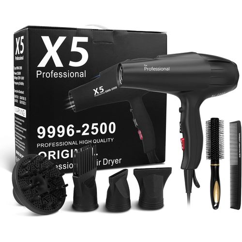 CLICKSELL-Sche-Cheveux, Sche-Cheveux 2500 W, Sche-Cheveux Ionique Avec Diffuseur, Moteur Ac, Sche-Cheveux Avec Bouton Chaud/Froid, 2 Vitesses Et 3 Niveaux De Chaleur, 3 Concentrateurs De