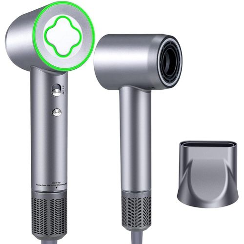 CLICKSELL-Sche-Cheveux, Sche-Cheveux Ac 1600W, Sche-Cheveux Ionique, Sche-Cheveux Avec Diffuseur, Sche-Cheveux, Sche-Cheveux  2 Vitesses Et 4 Tempratures (Argent)