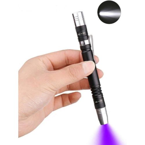 Clicksell-Torche  Lumire Noire Uv Torche Led 2-En-1 Avec Lumire Violette Et Blanche 395nm Dtecteur D'urine Uv Pour Faux Billets De Banque Et Taches D'animaux Sur Tapis Et Rideaux (1 Pcs)