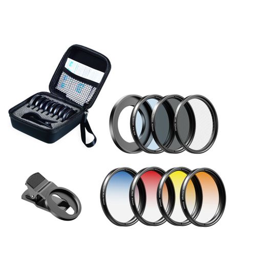 Clip D'objectif De Camra Mobile Universel 52mm Avec Kit De Filtres Uv Cpl De Couleur Pour Iphone Huawei Samsung Xiaomi Android Ios - Type 52mm 7in1 Set C-52mm