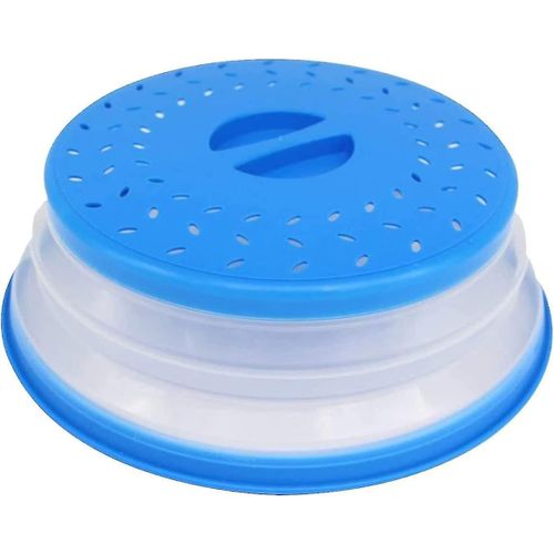 Cloche Alimentaire Multifonction | Bleu | Rsistant au micro-ondes et la chaleur | Design Peu encombrant | Perforations pour la vapeur | Anti-clabouss