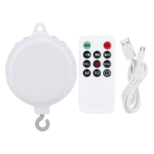 Cloche De Lit De Bb Blanc, Support De Hochets, Bote  Musique Mobile Avec Carte Tf De 128m, Cloche De Nouveau-N, Jouet De Berceau De 0  12 Mois