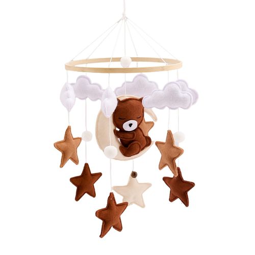 Cloche De Lit En Bois Pour Bb De 0  12 Mois,En Feutre,Motif lphant,Pour - Type Brown Bear
