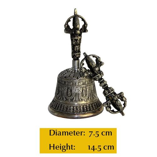 Cloche De Mditation Bouddhiste Tibtaine Et Ensemble Dorje,Cloches D'appel  Main Polyvalentes Extra Fortes - Type Silver Medium