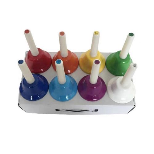 Clochettes  main colores  8 notes, instrument de musique Orff, pour enfants, jouet, fournitures de fte