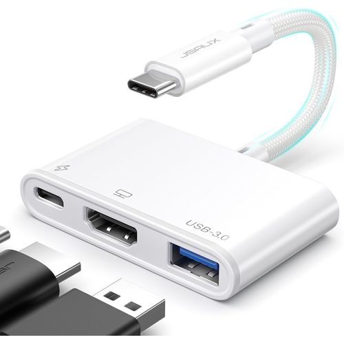 CLOUDDS_Adaptateur Usb C Vers Hdmi Multiport Av Numrique,Hub 4K 30Hz Hdmi,Usb A 3.0 5Gbps,Charge Usb C 100W 3 En 1 Compatible Avec Iphone 15 Pro Max/15 Pro,Apple Macbook,Ipad,Dell,Surface,Steam Deck