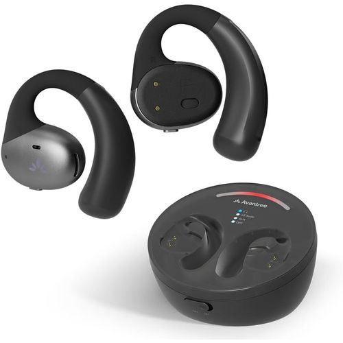 CLOUDDS_Medley Pebble-Casque Sans Fil Open-Ear Pour couter La Tv Et La Tlvision Avec metteur Bluetooth Et Station De Charge,couteurs Pour Seniors Avec Dialogue Clair