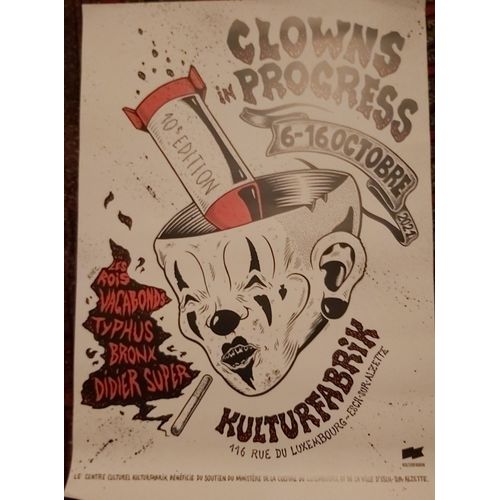 Clown In Progress - Didier Super - Les Rois Vagabonds - 60x84cm - Affiche / Poster Envoi En Tube