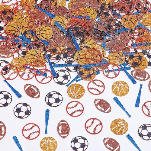 Cmjaagur-200pcs Confettis De Sport Pour Tables Paillettes Basket-Ball Baseball Football Ballon De Football Confettis Pour Sports Bb Douche Dcorations Toutes Les Fournitures De Fte[M716]