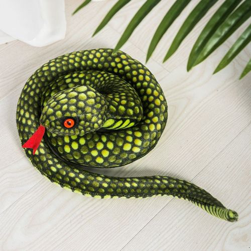 Cobra Python En Peluche, Poupe Serpent Enroule Serpent Bleu Et Blanc - Environ 95-110 Cm, 0,22 Kg
