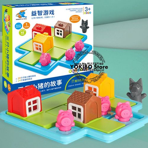 Cochon Avec Bote - Jeu De Socit Logique Pour Enfants, Blocs De Course En Marbre, Puzzle, Jouet De Piste De Voiture, Blocs De Rail De Voiture De Course, Construction Et Jeu De Rail