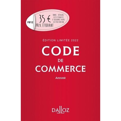 Code De Commerce Annot - Edition Limite    Format Grand Format 